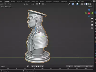 General Randy George chess piece 3D print model