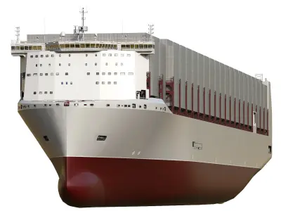 Next Generation Container Ship Grey 3D model