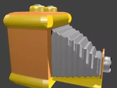 Old Camera Low-poly 3D model