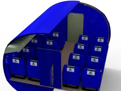 Inside a commercial plane 3D model