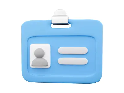 3d ID card icon 3D model