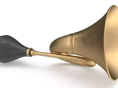 Retro Horn Low-poly 3D model