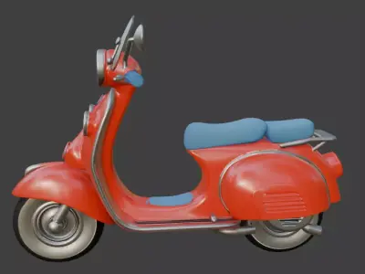 Vintage Retro Scooter 3D Model 3D model get