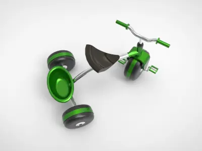 Kids Bicycle Low-poly 3D model buy