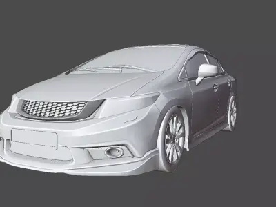 Civic 2012 2016 FD2 without textures Free low-poly 3D model
