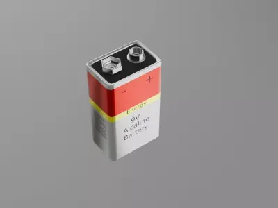 9V Battery Free low-poly 3D model