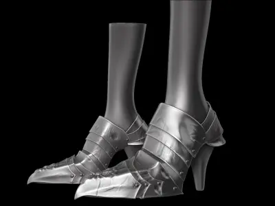  Female Knigt Foot Armor Sculpt Project 3D model