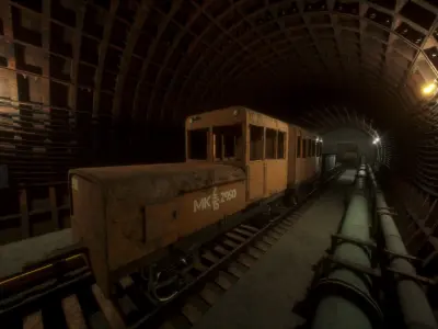 Modular Subway Tunnels for UE Low-poly 3D model