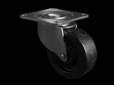 Caster Wheel Low-poly 3D model by Adhitama