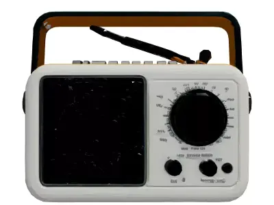 Retro Portable Transistor Radio 3D Model Low-poly 3D model