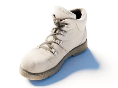 Scanned Leather boots Low-poly 3D model