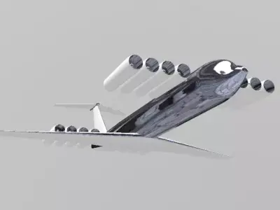 Fictional April Fool 16 engines GEV Inspired Ekranoplane 3D model