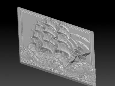1 Sail CNC Relief Model 3D print model