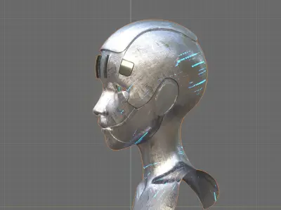 scifi female head  3D model
