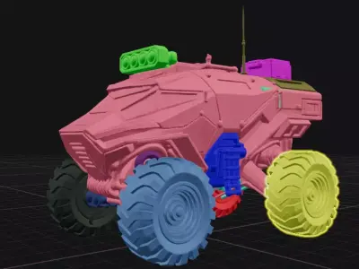 Futuristic Armored Off-Road Exploration Vehicle 3D print model