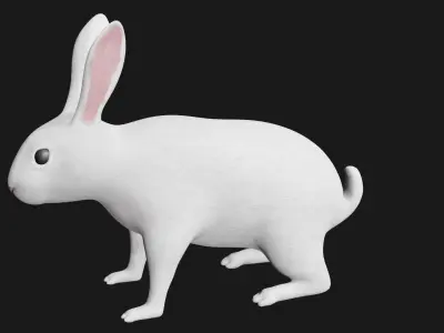 white rabbit low poly rigged Low-poly 3D model