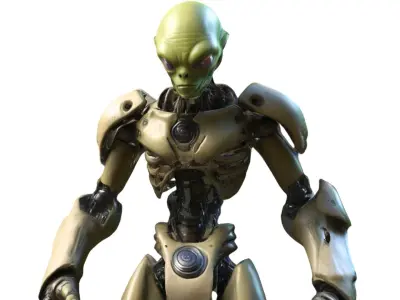 Alien Cyborg Bio Mechanical Sci Fi Low-poly 3D model