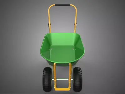 HEAVY DUTY TILTING FOUR CASTER WHEEL BARROW WHEELBARROW DUMPING 3D model