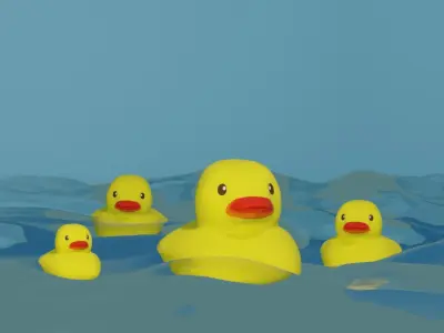 Rubber duck for bathtub for design toy low poly ready for game Low-poly 3D model