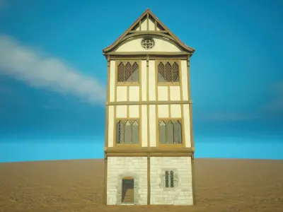 Medieval old House0-exterior design Free low-poly 3D model