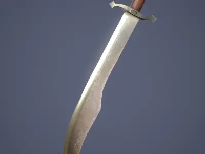 Falchion sword Low-poly 3D model purchase