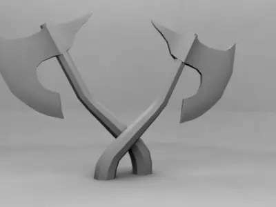 Battle axe Free low-poly 3D model