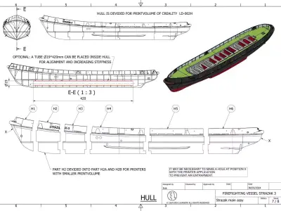 Firefighting boat Strazak 3 Part 3 of 6 group H 3D print model