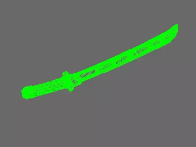 Cyber Samurai Techno Katana Type A NOHAND 3D print model
