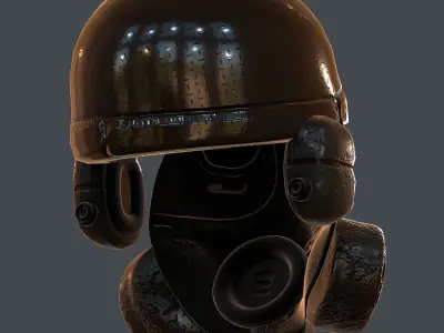 Gas mask helmet 3d model scifi Low-poly  Low-poly 3D model 48