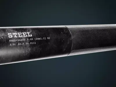 silencer steel tube Low-poly 3D model
