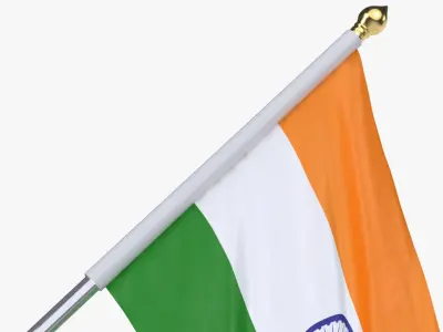  India Cloth Flag Wall Mount Animated 