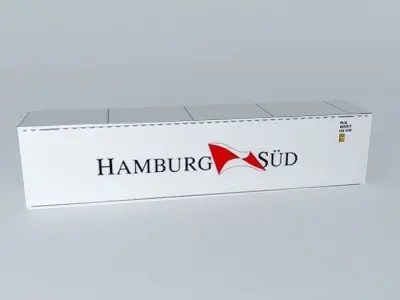 White Hamburg Sud container 40 39 Free 3D model