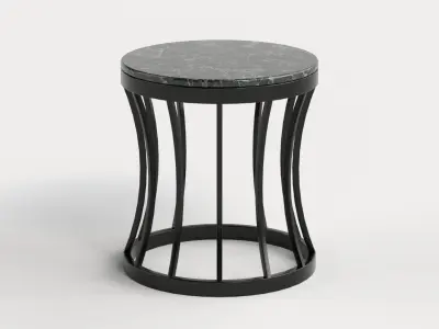Table 7 Steel Marble Top Coffee Table Low-poly 3D model