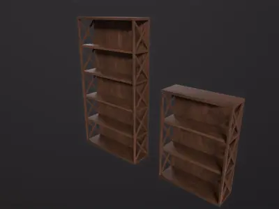 Wooden Shelves 3D Model Low-poly 3D model