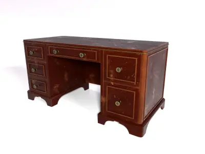 Old desk Low-poly 3D model