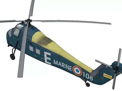 Sikorsky S58 Low-poly 3D model
