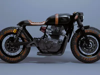 Cafe Racer Motorcycle 3D model get