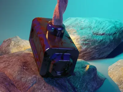 Hammer Low-poly 3D model 8