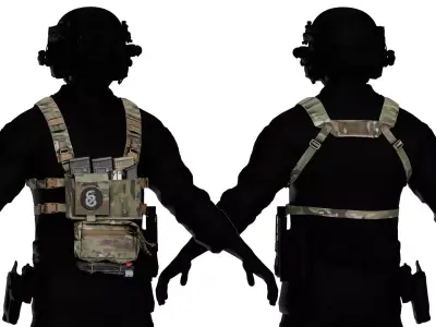 SPIRITUS SYSTEMS MICRO FIGHT CHEST RIG Low-poly 3D model