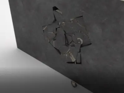 Wall Crack Bind 01 Low-poly 3D model
