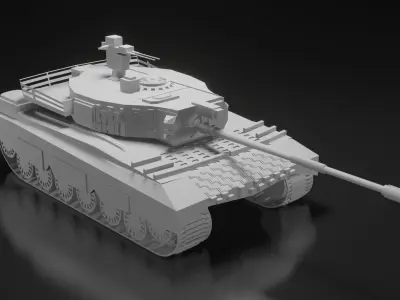 low poly 3d model tank Low-poly 3D model