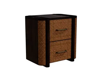 Solid Wood Havana Canefront Nightstand Low-poly 3D model