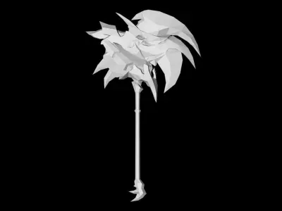 Frozen Bone Axe Low-poly 3D model