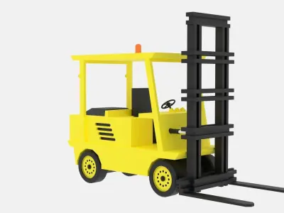 Cartoon Forklift Low-poly 3D model