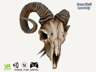 Low-Poly Rams Skull Low-poly 3D model