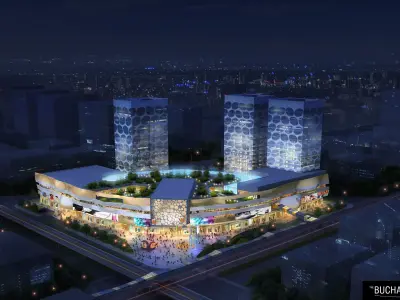 3Dmax fashion city commercial square building 103 3D model
