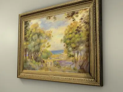 Painting claude monet landscape 3D model