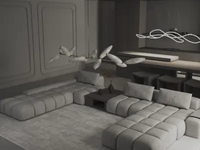 Private room Low-poly 3D model