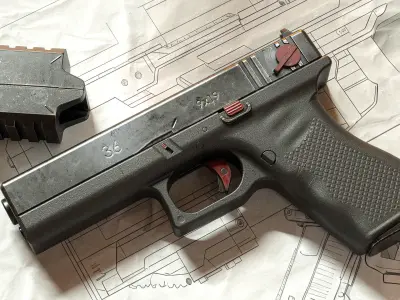 Sci-fi Pistol Minos PBR Low-poly 3D model
