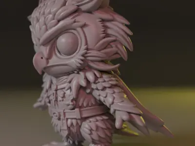 stylized owl 3D print model